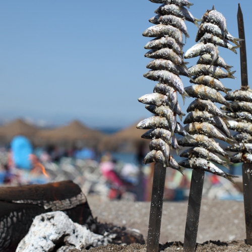 shutterstock 111247316 - Sardines on the grill in a seafood beach restaurant, Costa del Sol